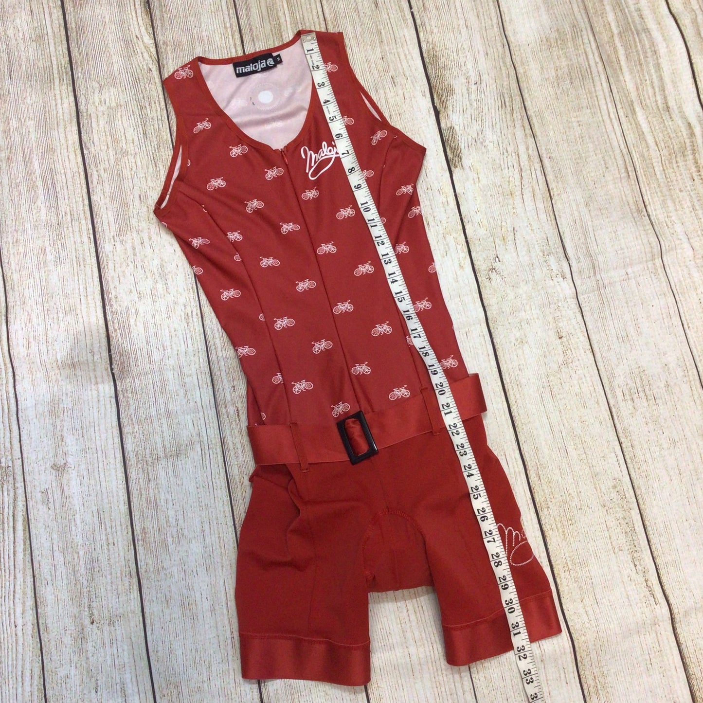 Maloja Red Sleeveless Cycling Shorts Suit Size M