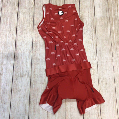 Maloja Red Sleeveless Cycling Shorts Suit Size M