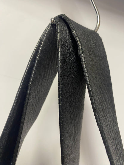 A.K.R.I.S Black Leather Shoulder Tote Bag