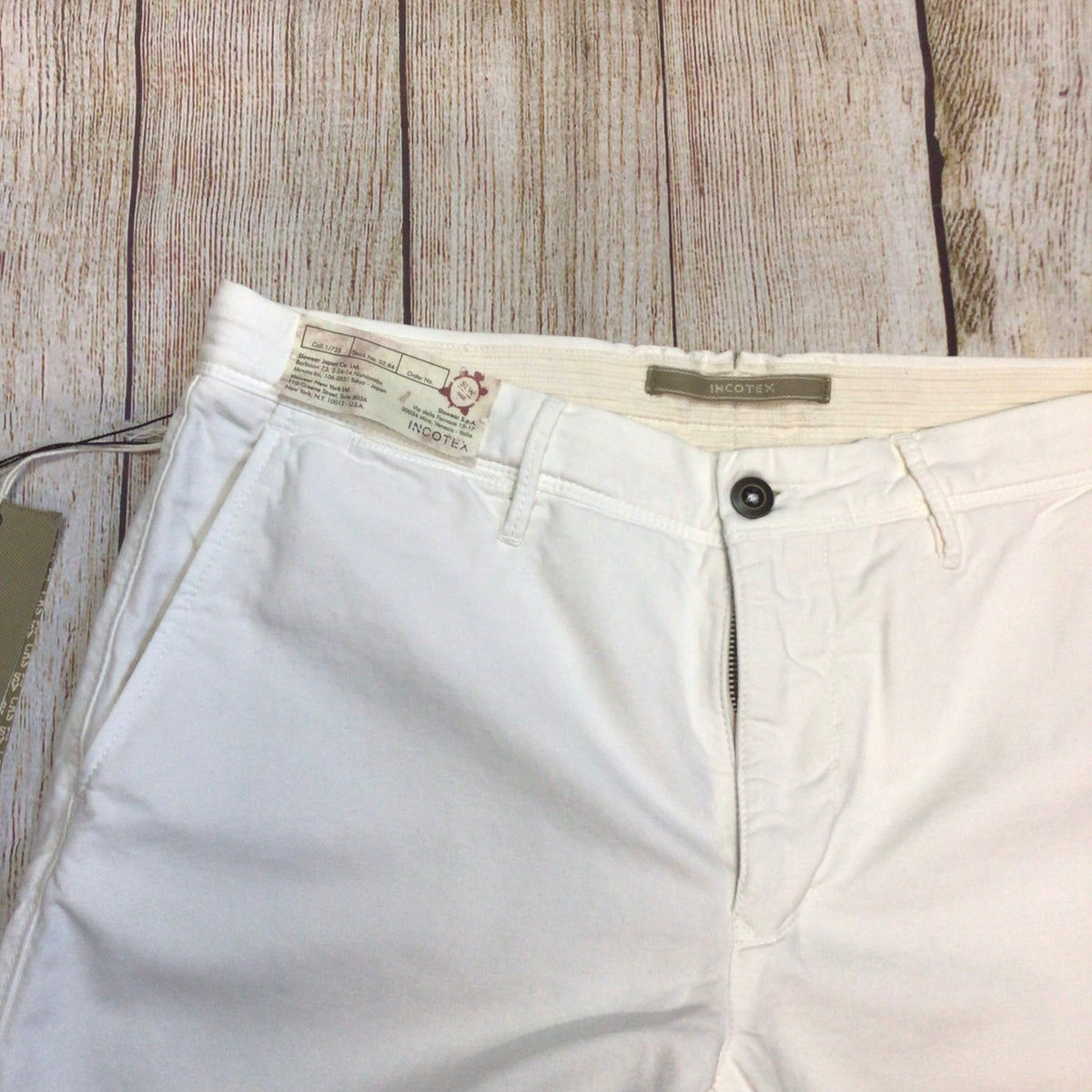 BNWT Incotex White Cream Classic Shorts Size 34