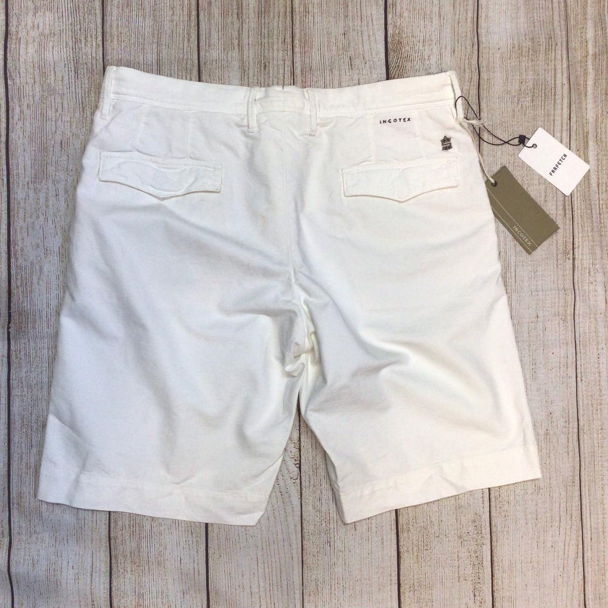 BNWT Incotex White Cream Classic Shorts Size 34