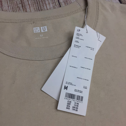 BNWT Uniqlo Natural Crew Neck T Shirt 100% Cotton Size M