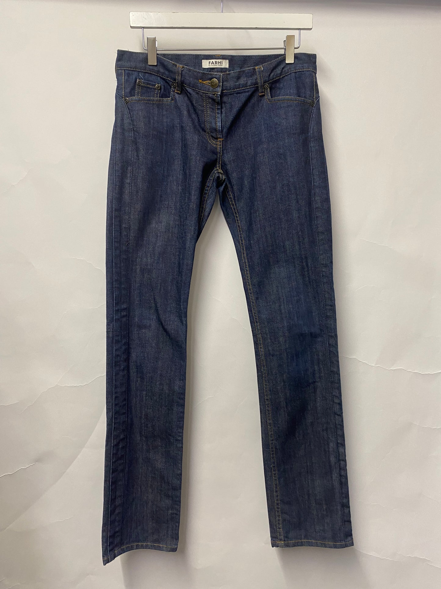 Farhi Dark Blue Low Rise Straight Jeans 10