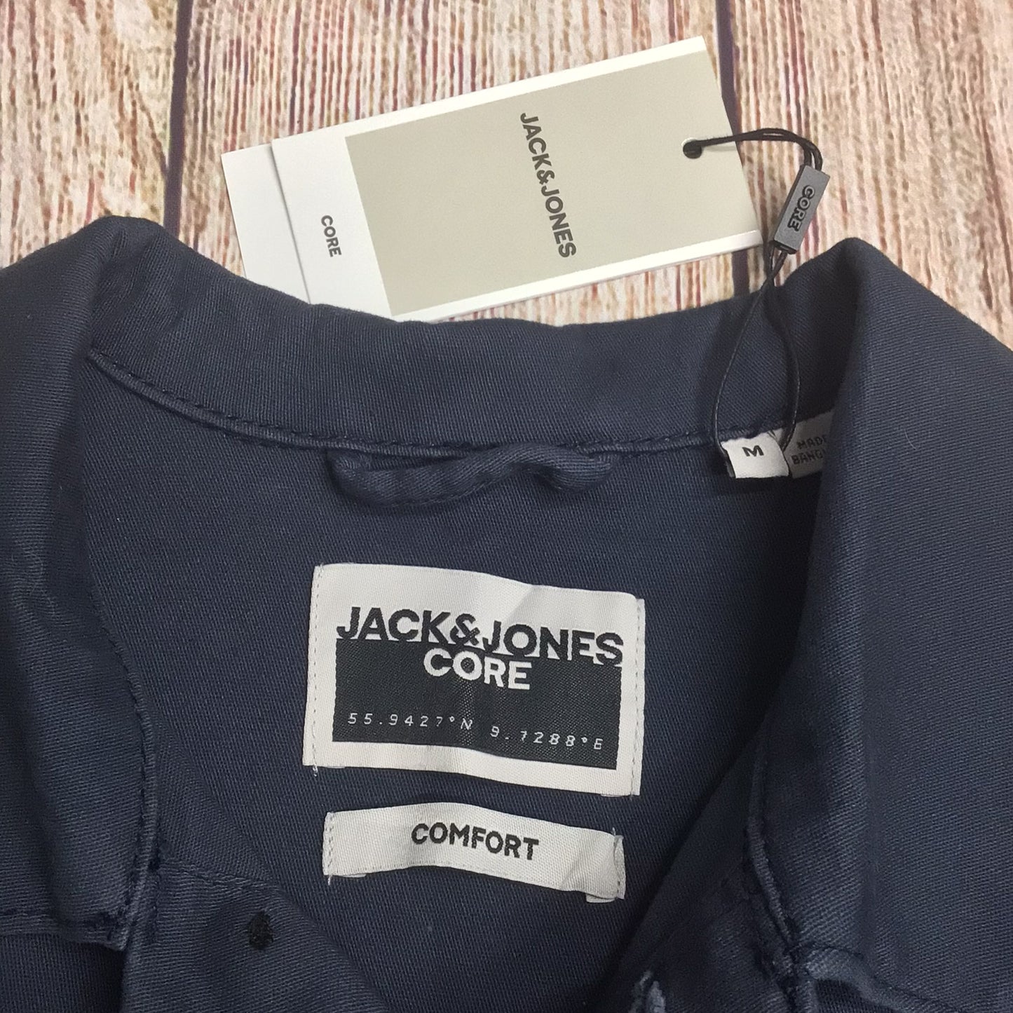 BNWT Jack & Jones Core Navy Classic Stretch Overshirt Blazer Jacket Size M