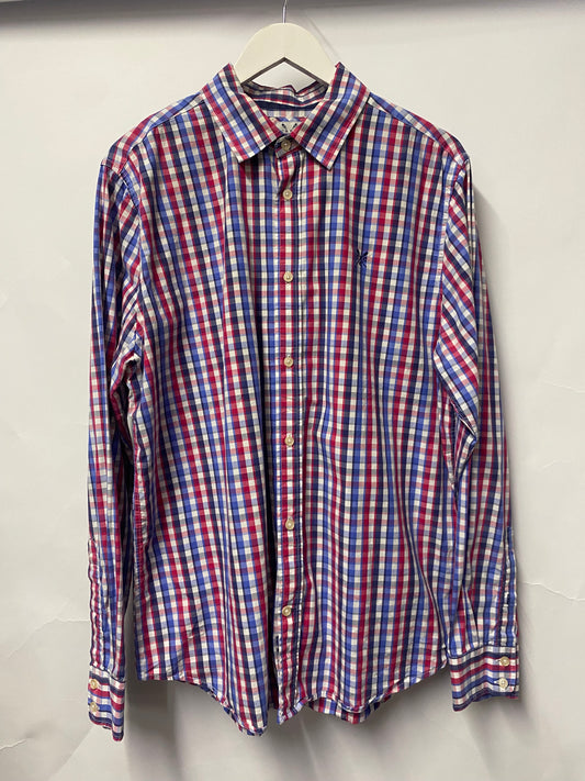 Crew Clothing Pink and Blue Chequered Classic Fit Cotton Shirt Large