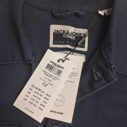 BNWT Jack & Jones Core Navy Classic Stretch Overshirt Blazer Jacket Size M