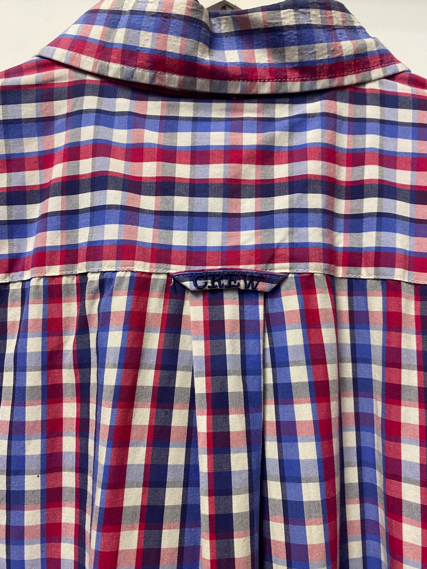 Crew Clothing Pink and Blue Chequered Classic Fit Cotton Shirt Large