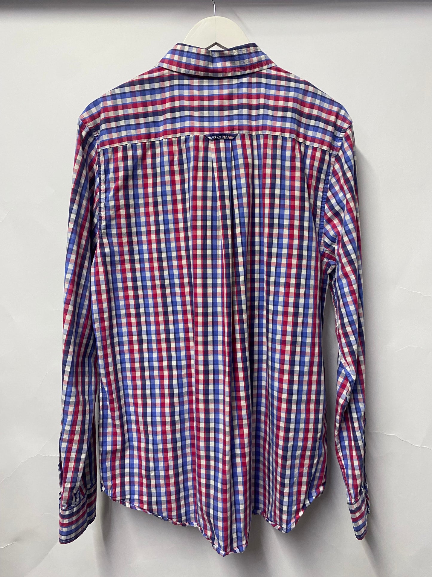 Crew Clothing Pink and Blue Chequered Classic Fit Cotton Shirt Large