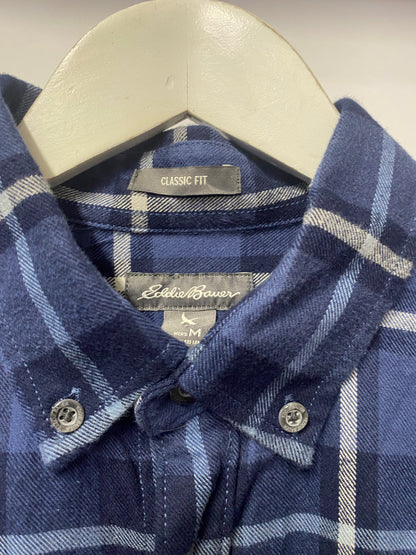 Eddie Bauer Blue Chequered Classic Fit Shirt Medium