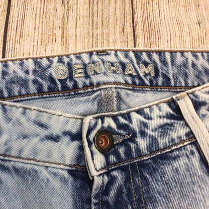 Denham Monroe Girlfriend Fit Light Blue Ripped Jeans Size W30