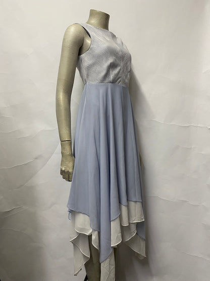 Mint Velvet Blue and White Mid Length Occasion Dress 6