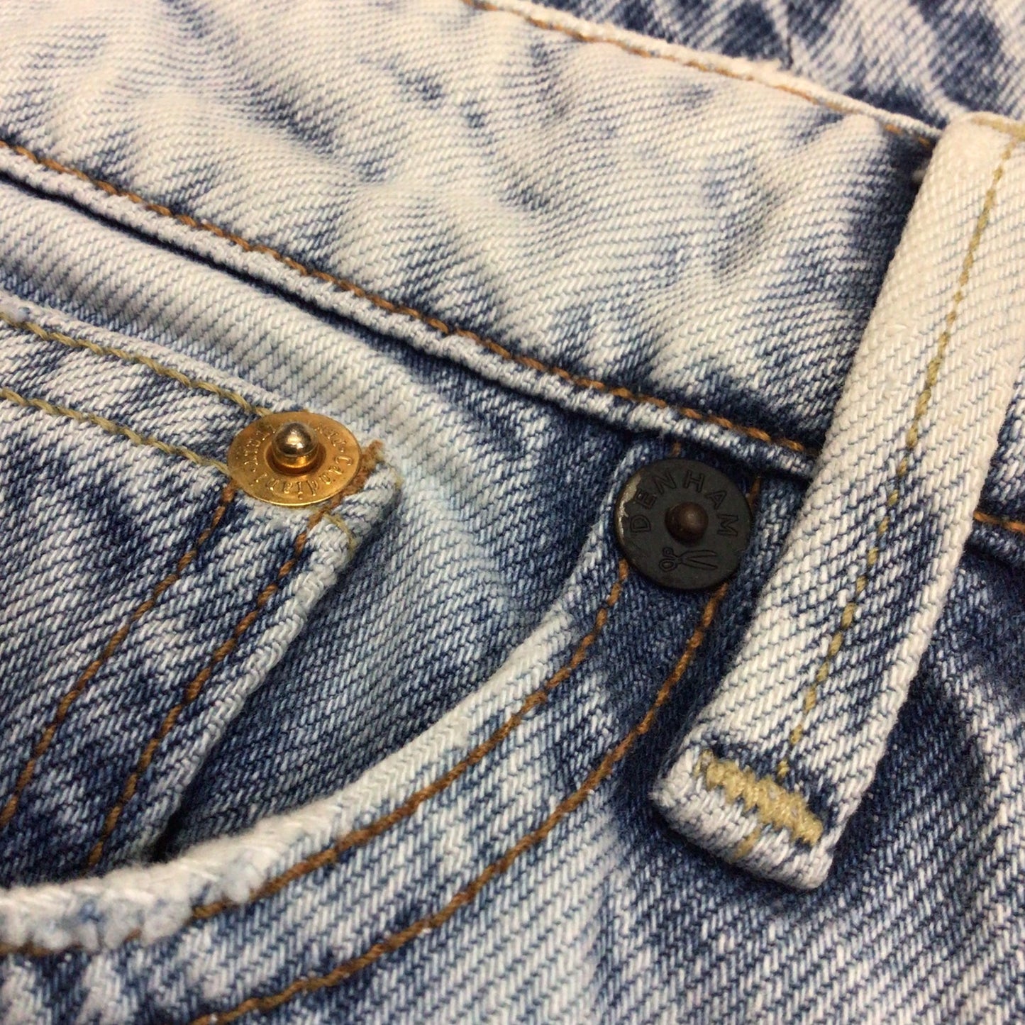 Denham Monroe Girlfriend Fit Light Blue Ripped Jeans Size W30