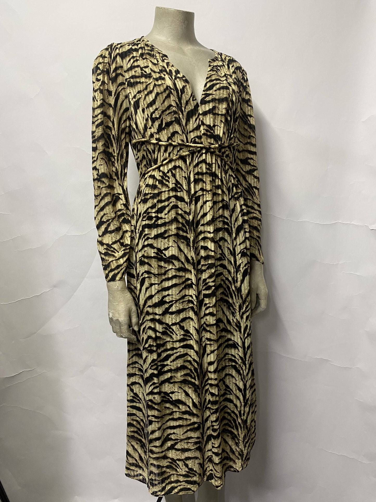 Ba&sh Beige Animal Print Iman Dress UK 10