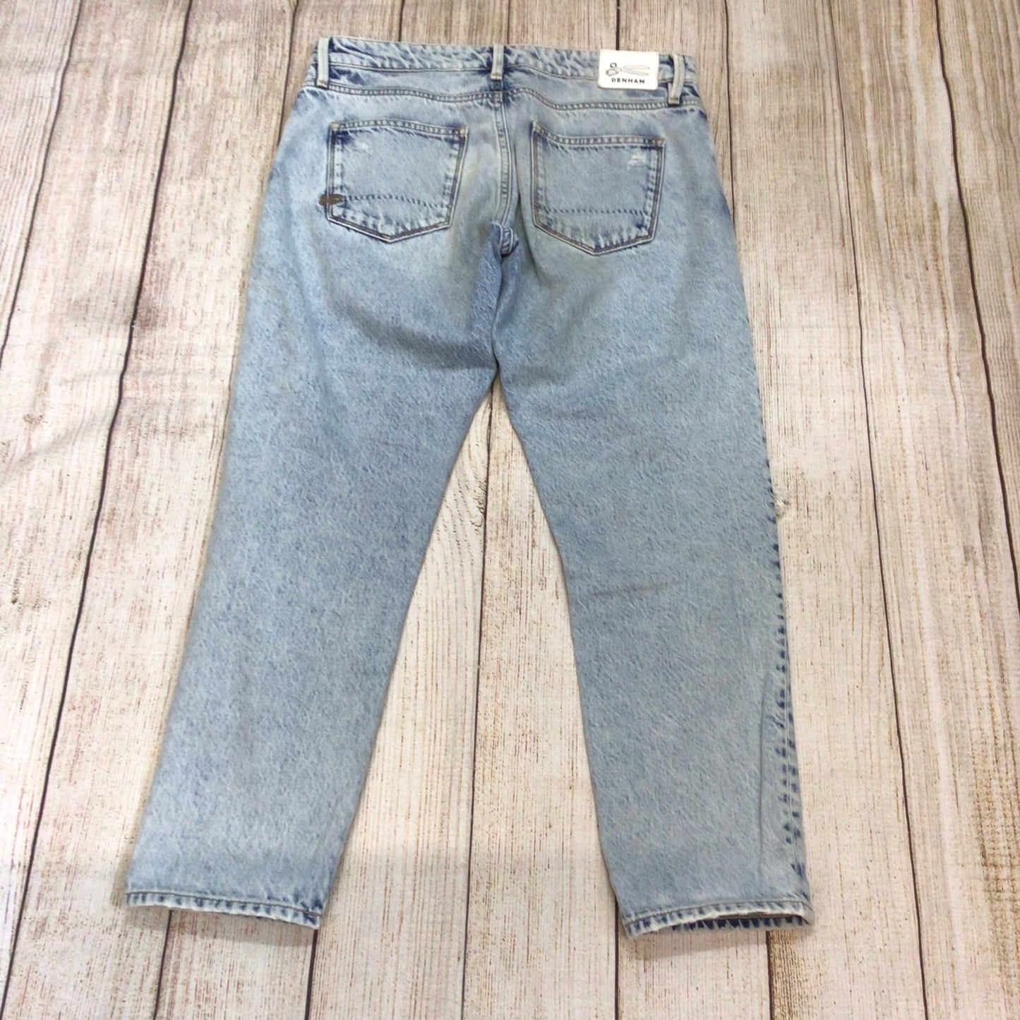 Denham Monroe Girlfriend Fit Light Blue Ripped Jeans Size W30