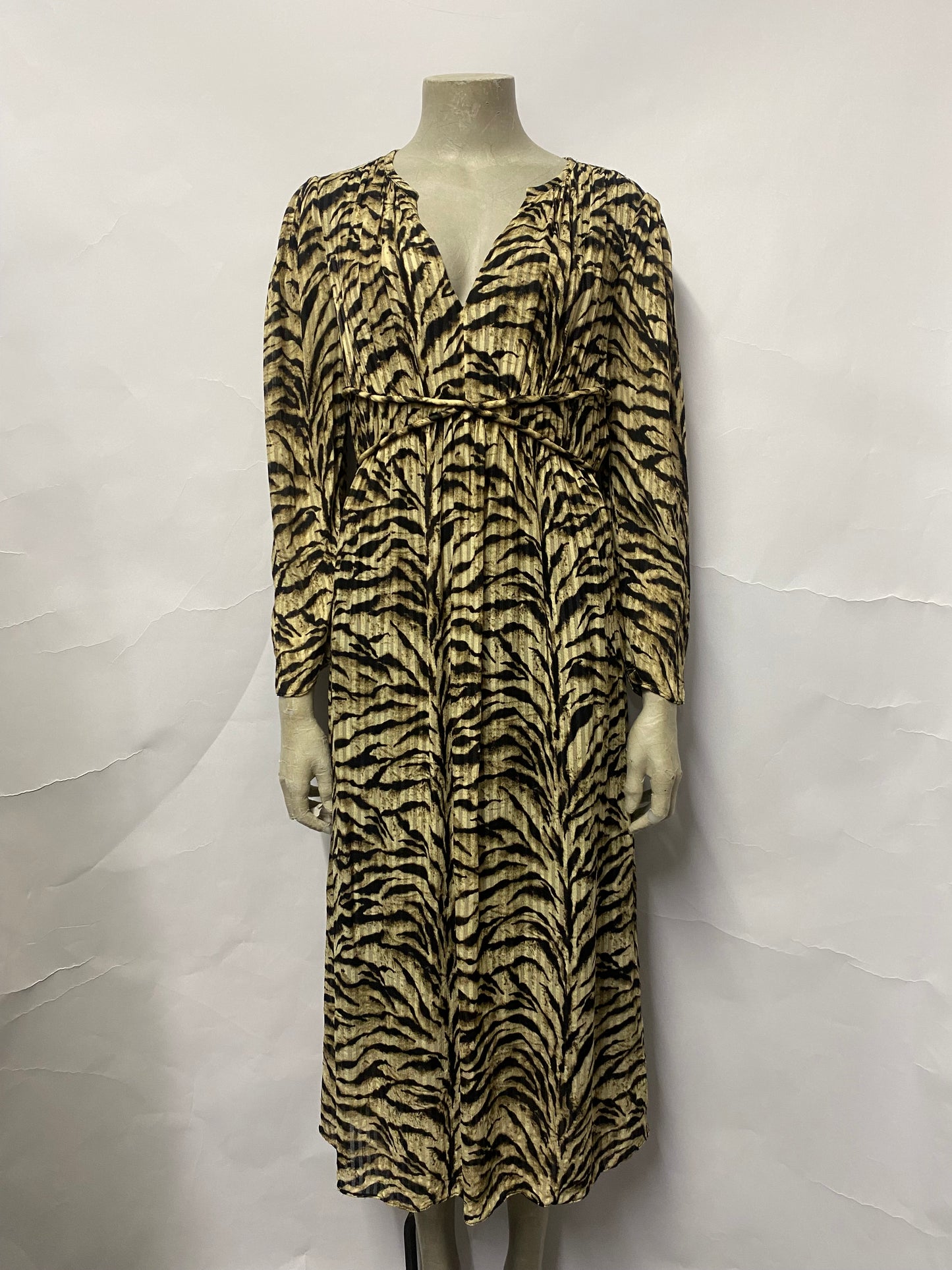 Ba&sh Beige Animal Print Iman Dress UK 10