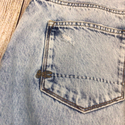 Denham Monroe Girlfriend Fit Light Blue Ripped Jeans Size W30