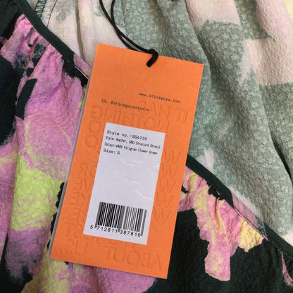 BNWT Stine Goya Heather Green Pink Filigree Flower Garden Dress Size S