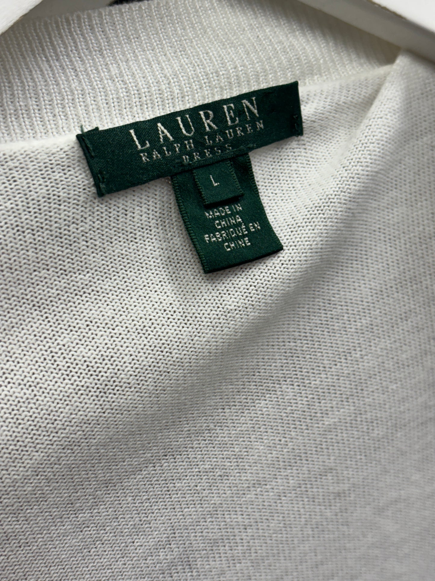 Ralph Lauren White Short Cardigan Large