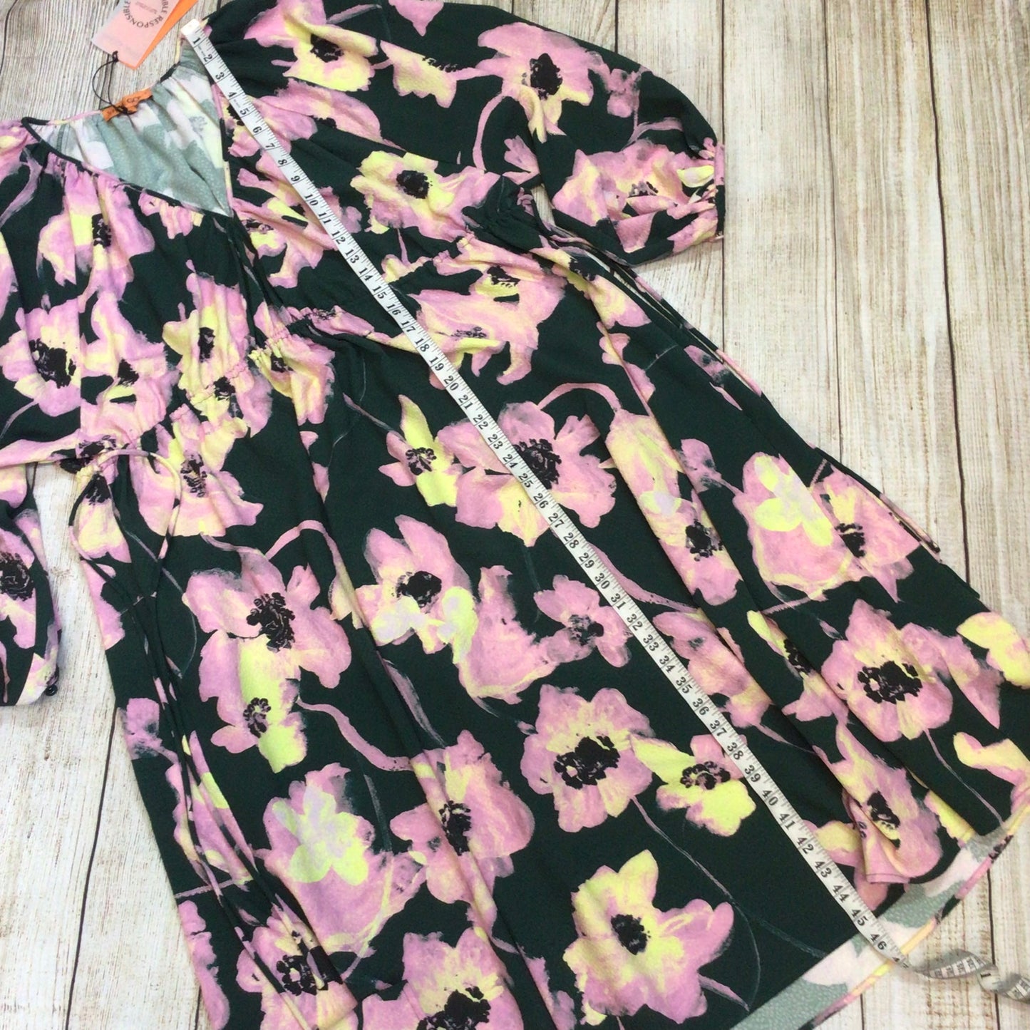 BNWT Stine Goya Heather Green Pink Filigree Flower Garden Dress Size S