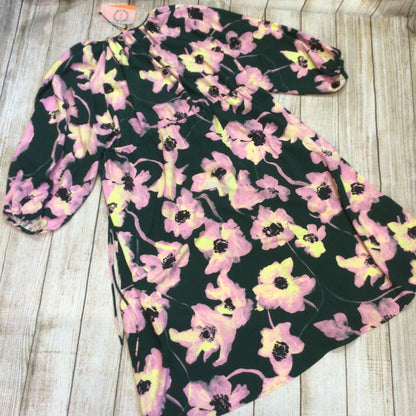 BNWT Stine Goya Heather Green Pink Filigree Flower Garden Dress Size S