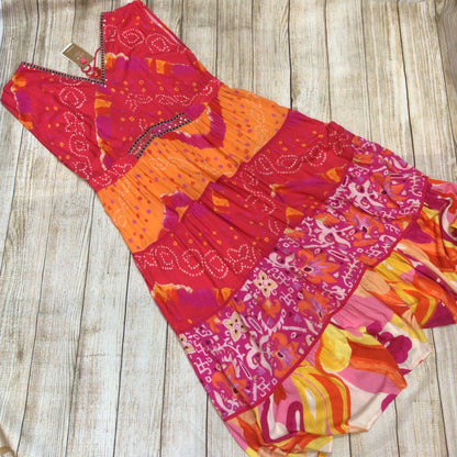 BNWT Monsoon Beach Red Orange Pink Maxi Dress Size XL