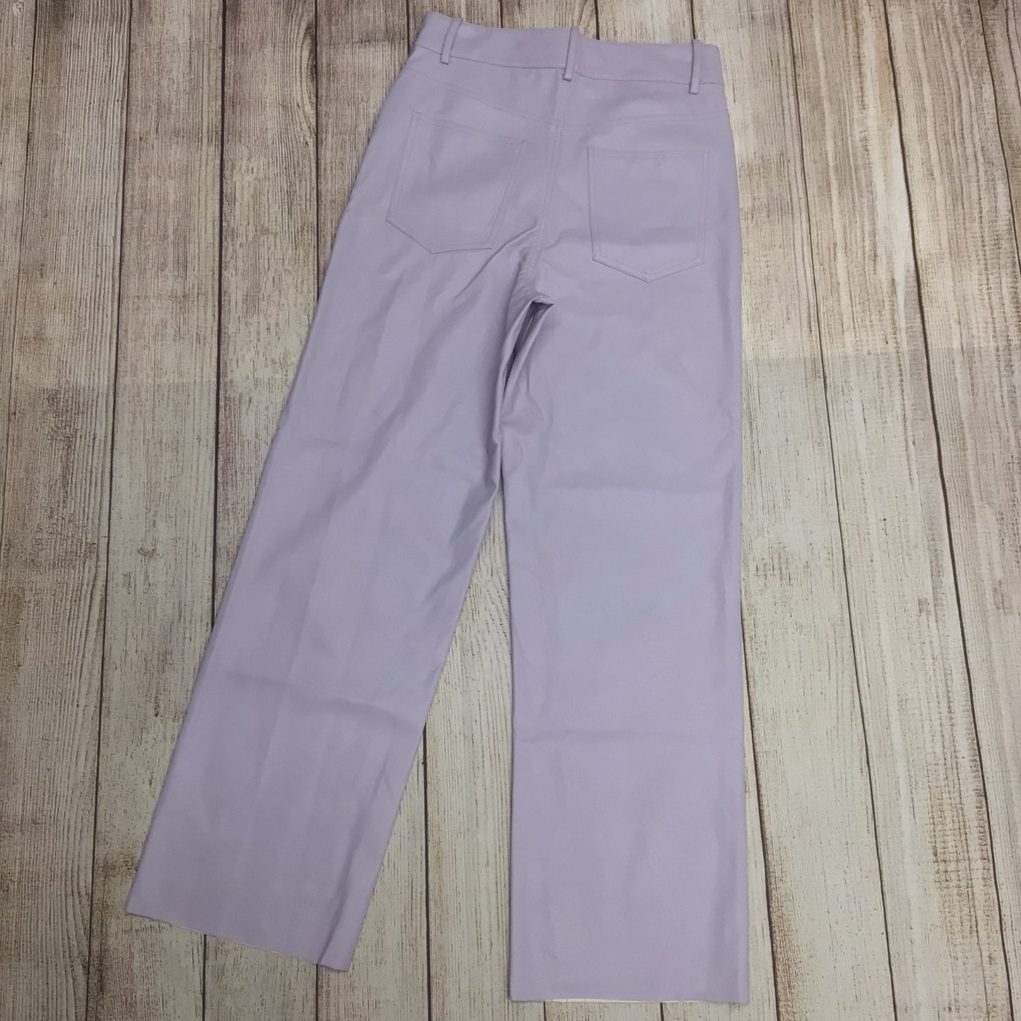 Zara Lilac Purple Faux Leather Wide Leg Trousers Size M