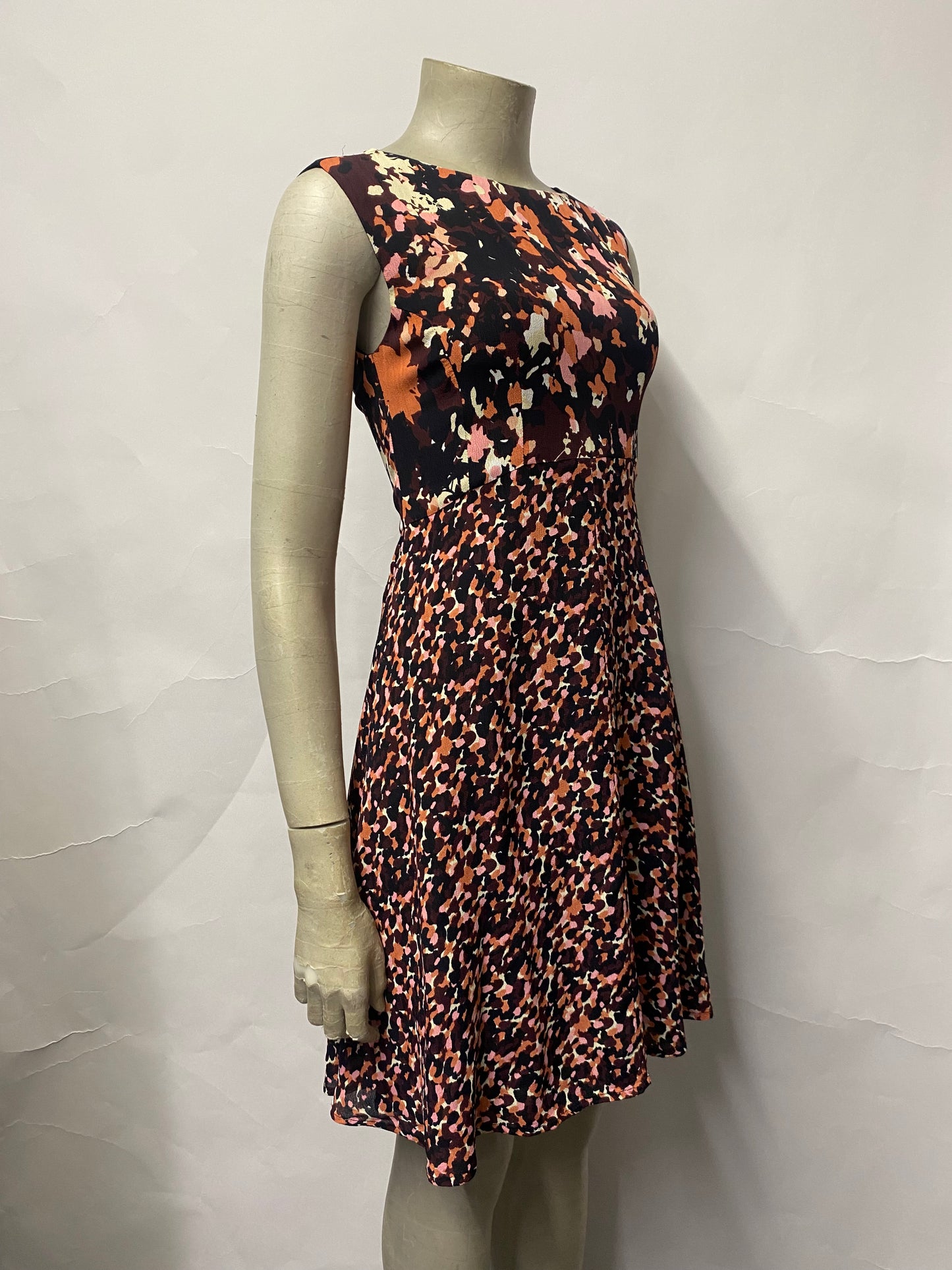 French Connection Black and Pink Floral Summer Dress 6