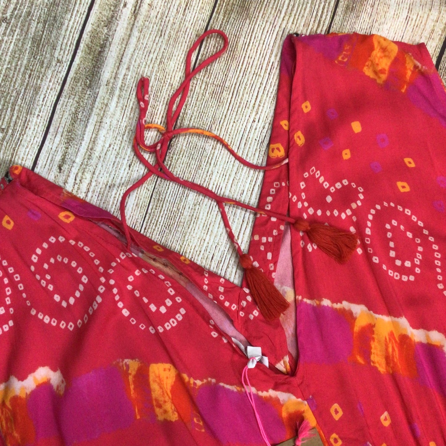 BNWT Monsoon Beach Red Orange Pink Maxi Dress Size XL
