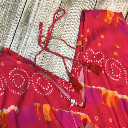 BNWT Monsoon Beach Red Orange Pink Maxi Dress Size XL