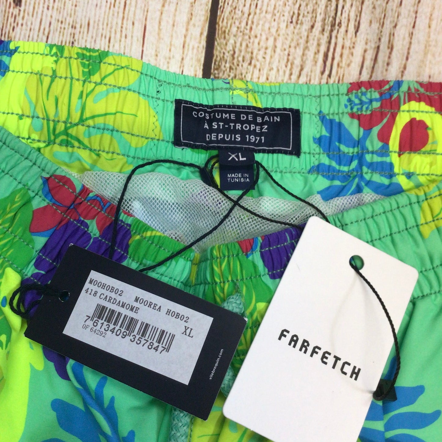 BNWT Vilebrequin Cardamome Green Swimming Trunks Shorts Size XL