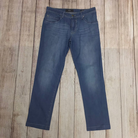 Brax Blue Cadiz Straight Leg Jeans Size W32 (approx)