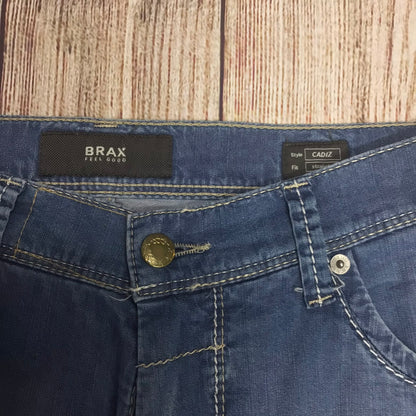 Brax Blue Cadiz Straight Leg Jeans Size W32 (approx)