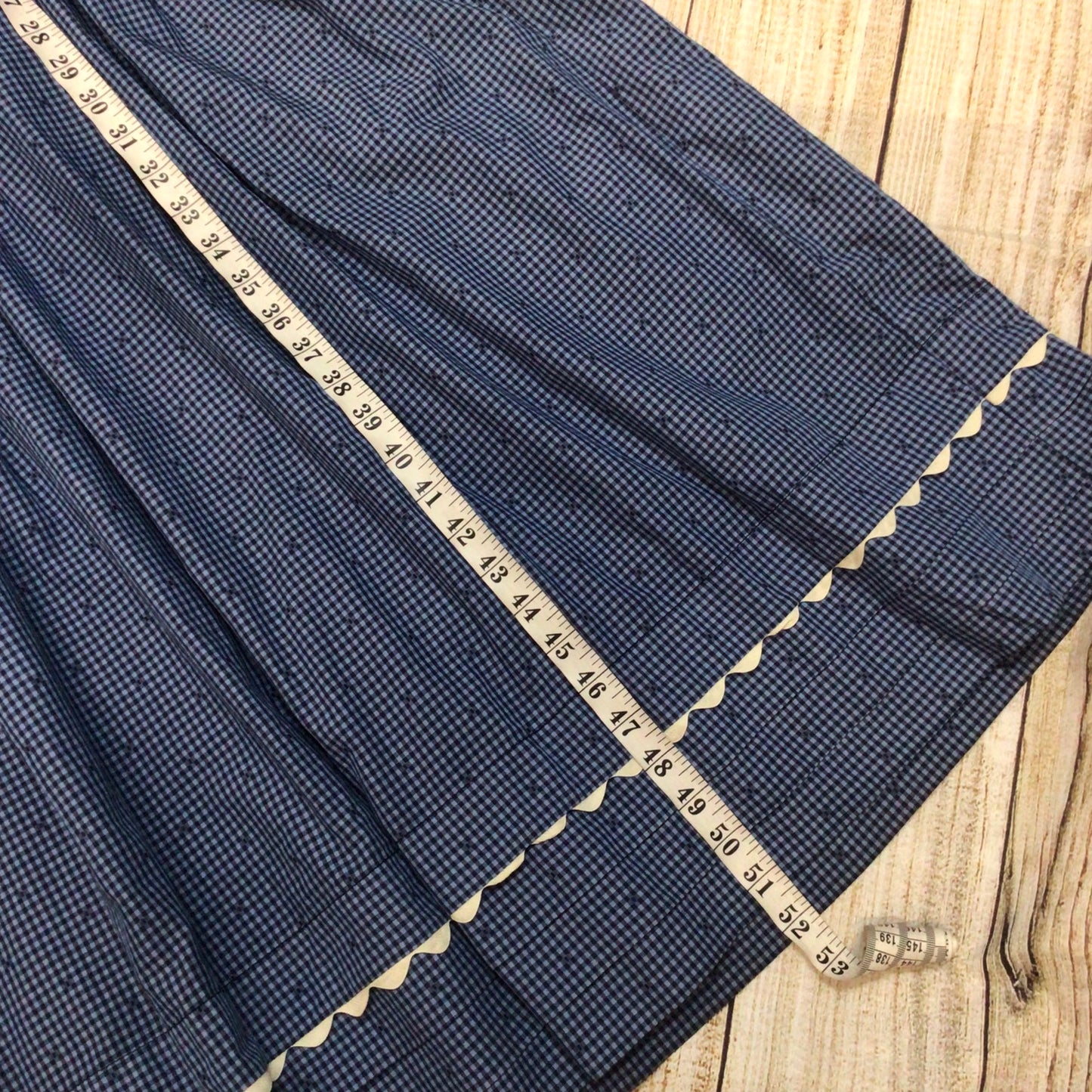 Wiggy Kit Blue Gingham Print 100% Cotton Maxi Dress w/Tie Waist Size S