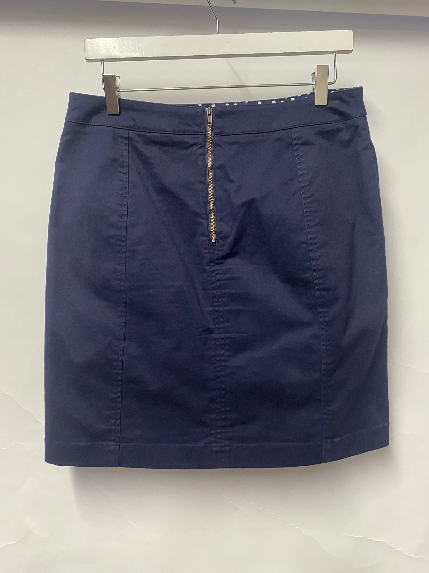 Boden Blue Cotton Fitted Skirt 10R