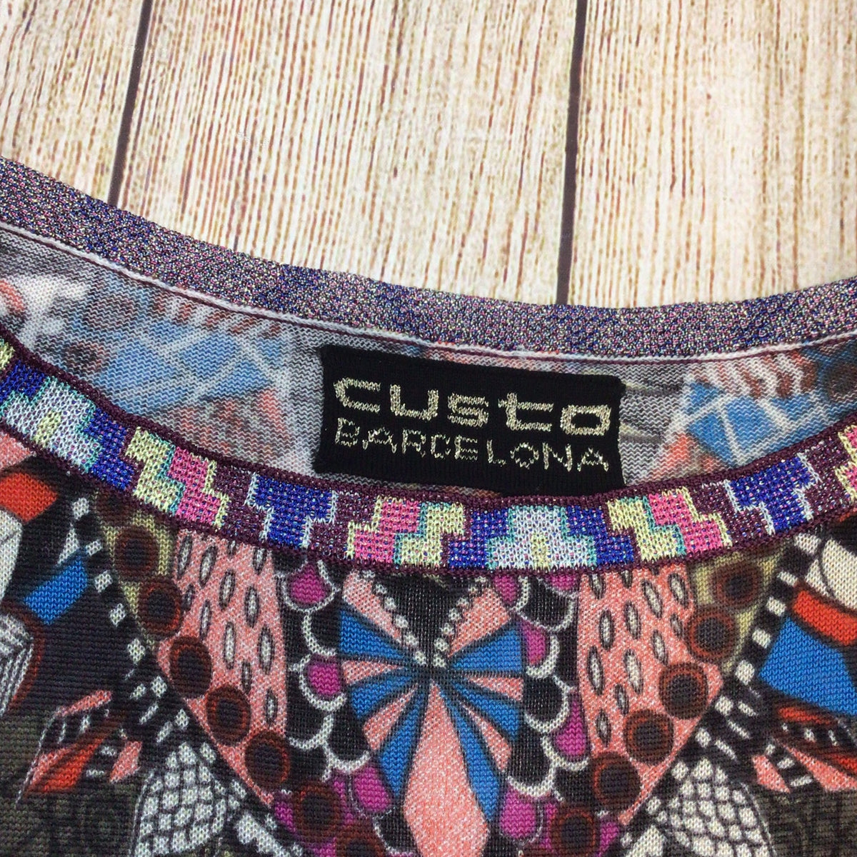 Custo Barcelona Y2K Multi Print Knit Top Size M