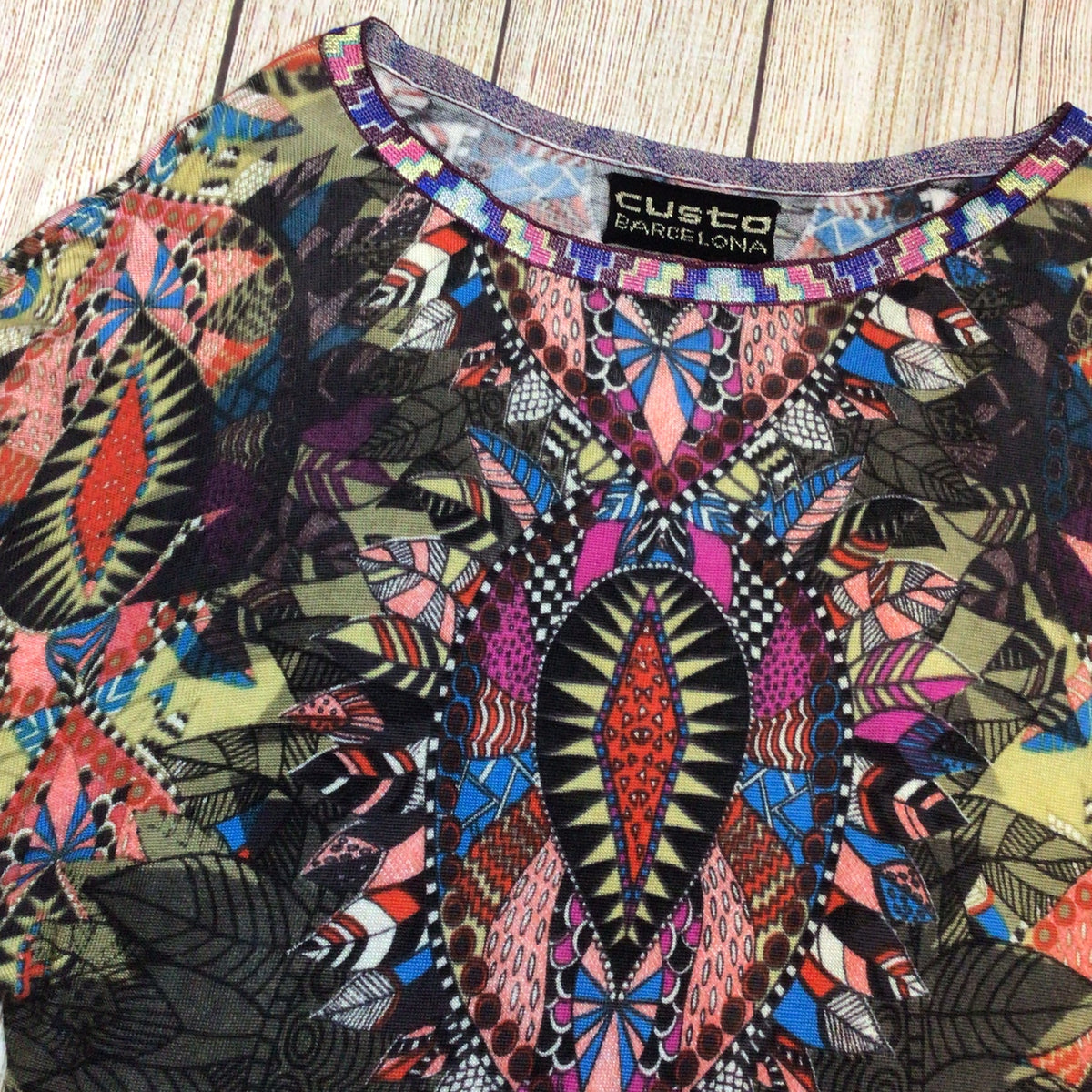 Custo Barcelona Y2K Multi Print Knit Top Size M
