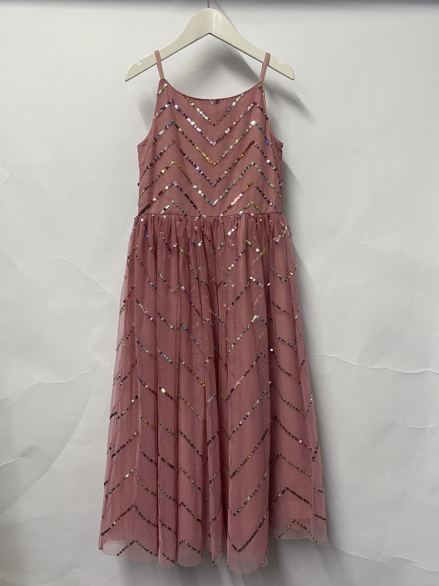 Monsoon Pink Sequinned Dress Age 9