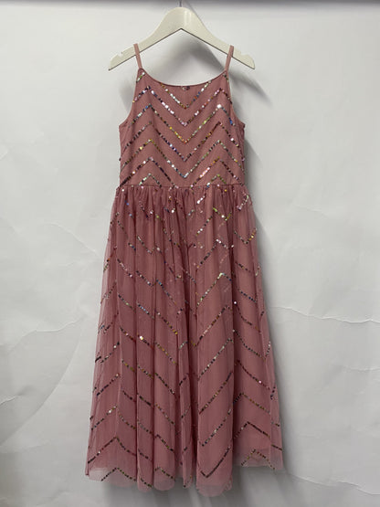 Monsoon Pink Sequinned Dress Age 9