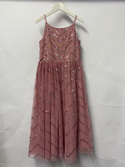 Monsoon Pink Sequinned Dress Age 9