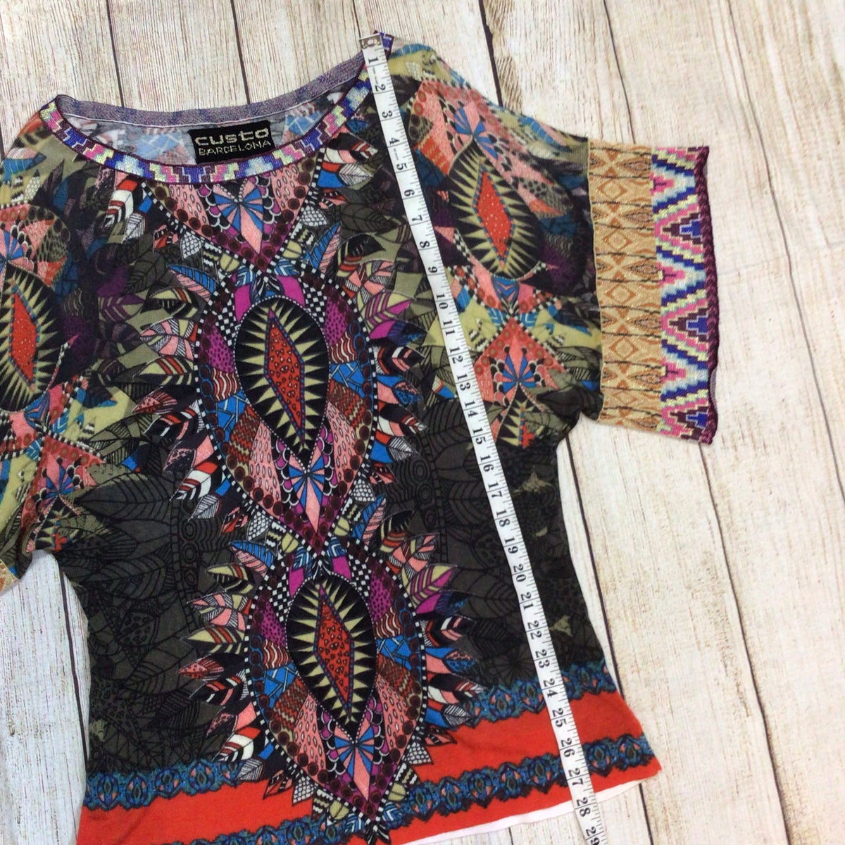 Custo Barcelona Y2K Multi Print Knit Top Size M