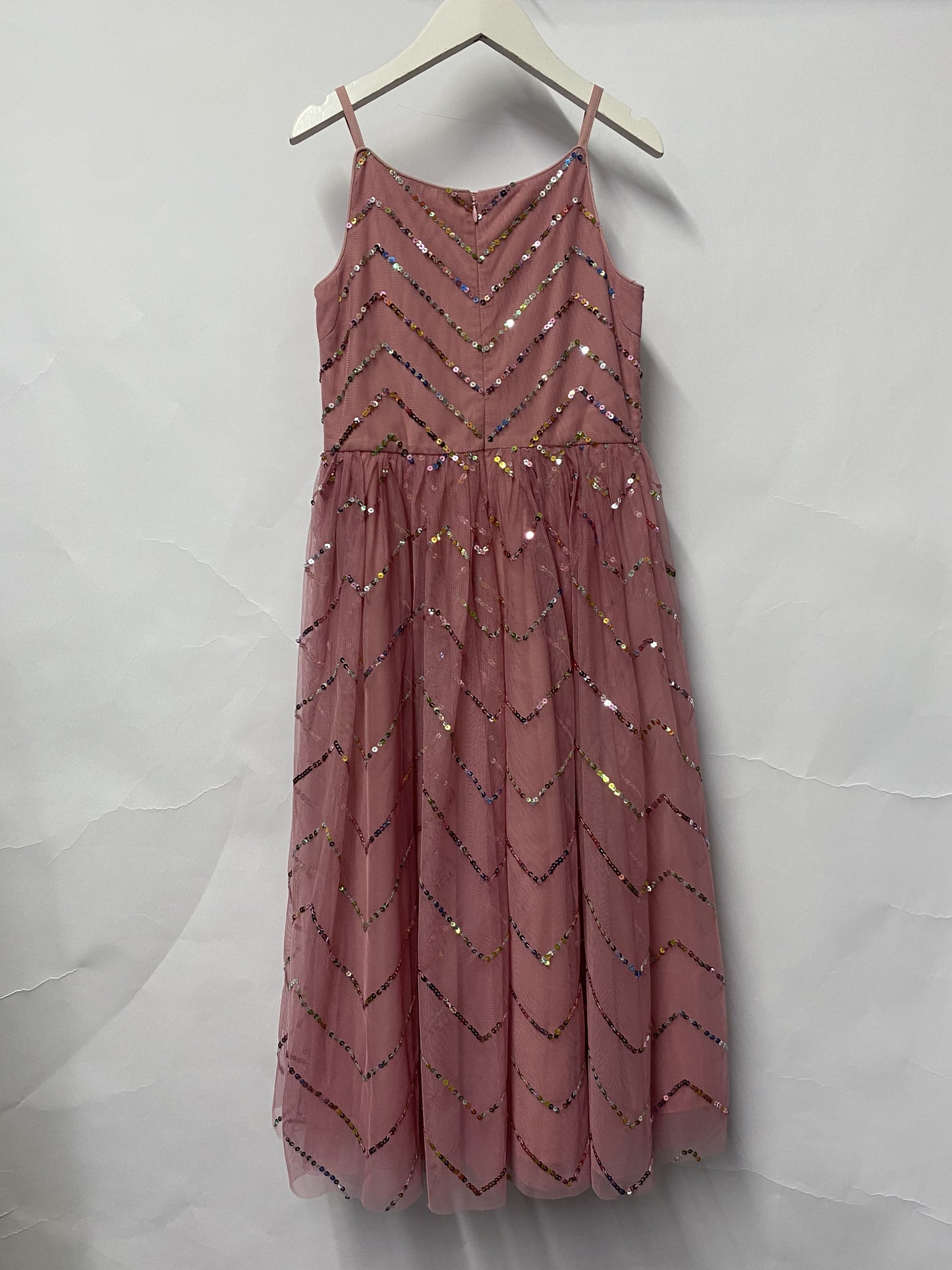 Monsoon Pink Sequinned Dress Age 9