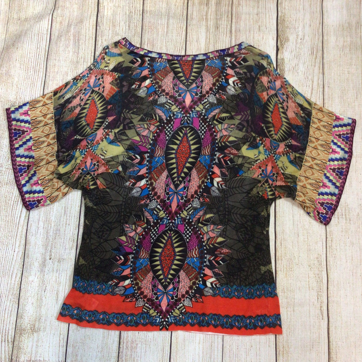 Custo Barcelona Y2K Multi Print Knit Top Size M