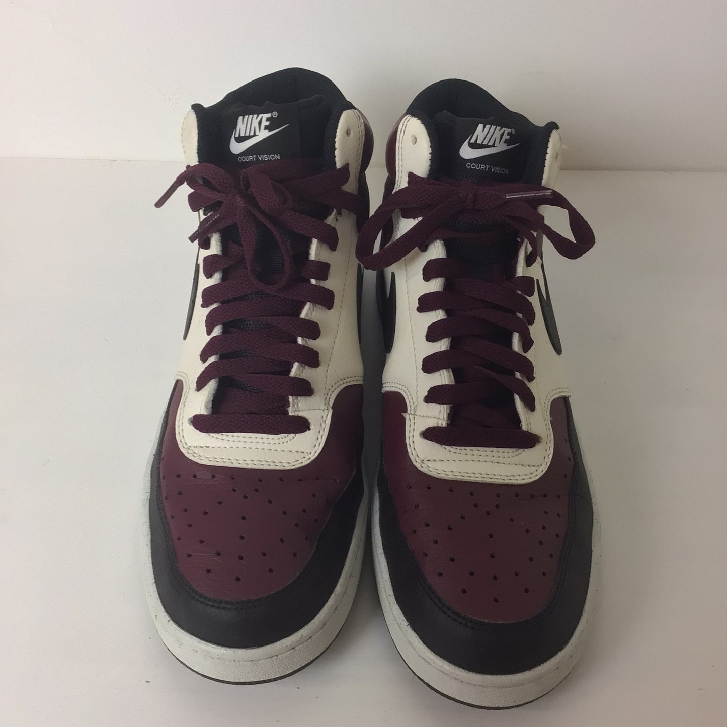 Nike Purple Beetroot, Black & White Court Vision Mid Next Nature Trainers Size 9 UK