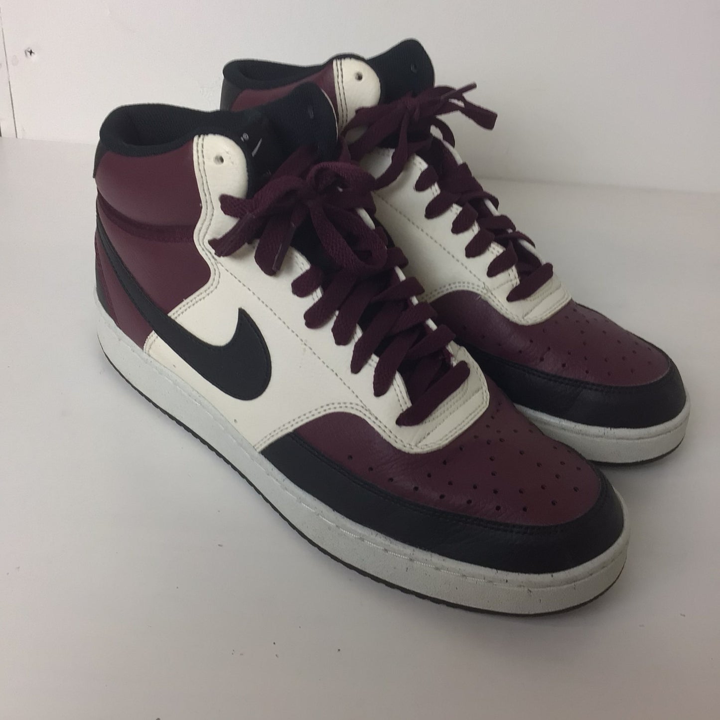 Nike Purple Beetroot, Black & White Court Vision Mid Next Nature Trainers Size 9 UK