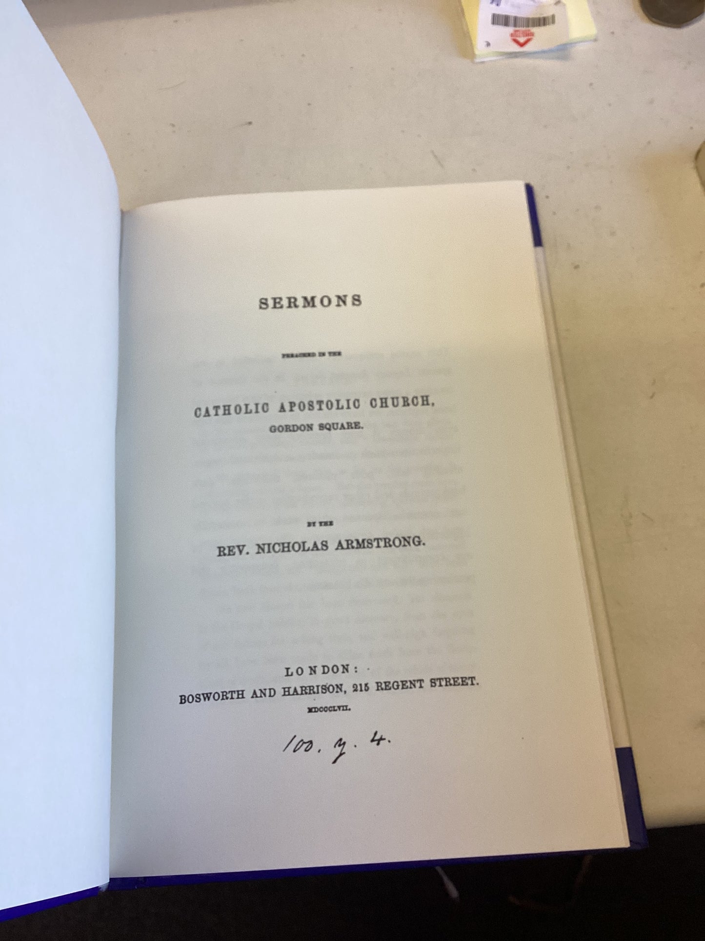 Sermons Preached In The Catholic Apostolic Church, Gordon Square Rev Nicholas Armstrong