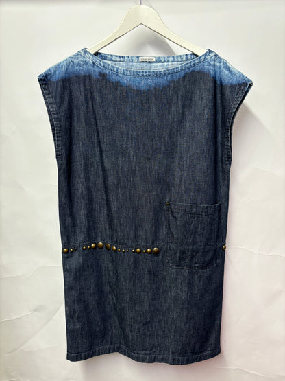 Tomas Maier Blue Denim Stud Detail Dress 8