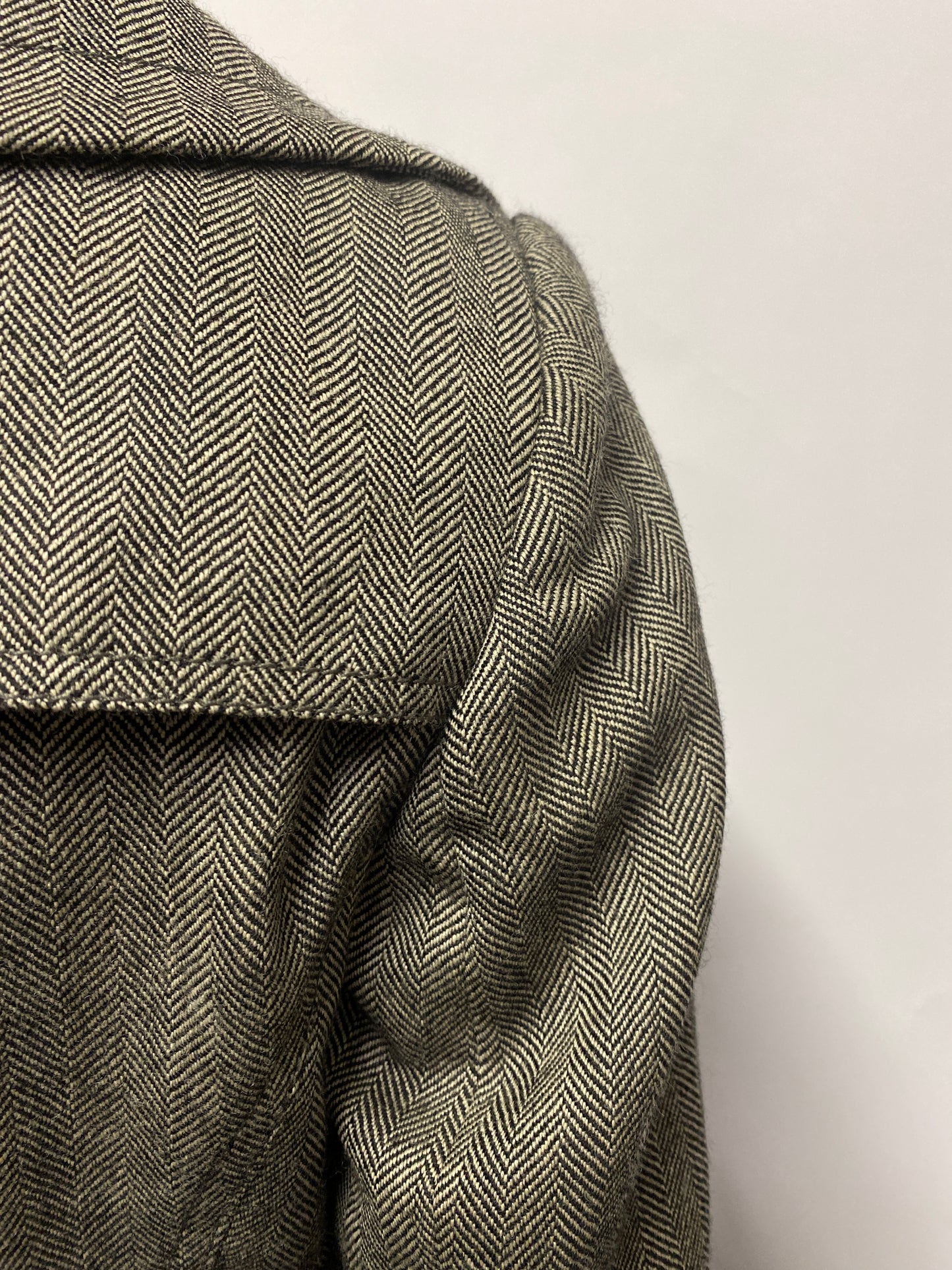 Aquascutum Black and White Herringbone Wool Jacket 10