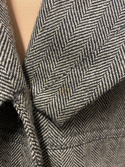 Aquascutum Black and White Herringbone Wool Jacket 10