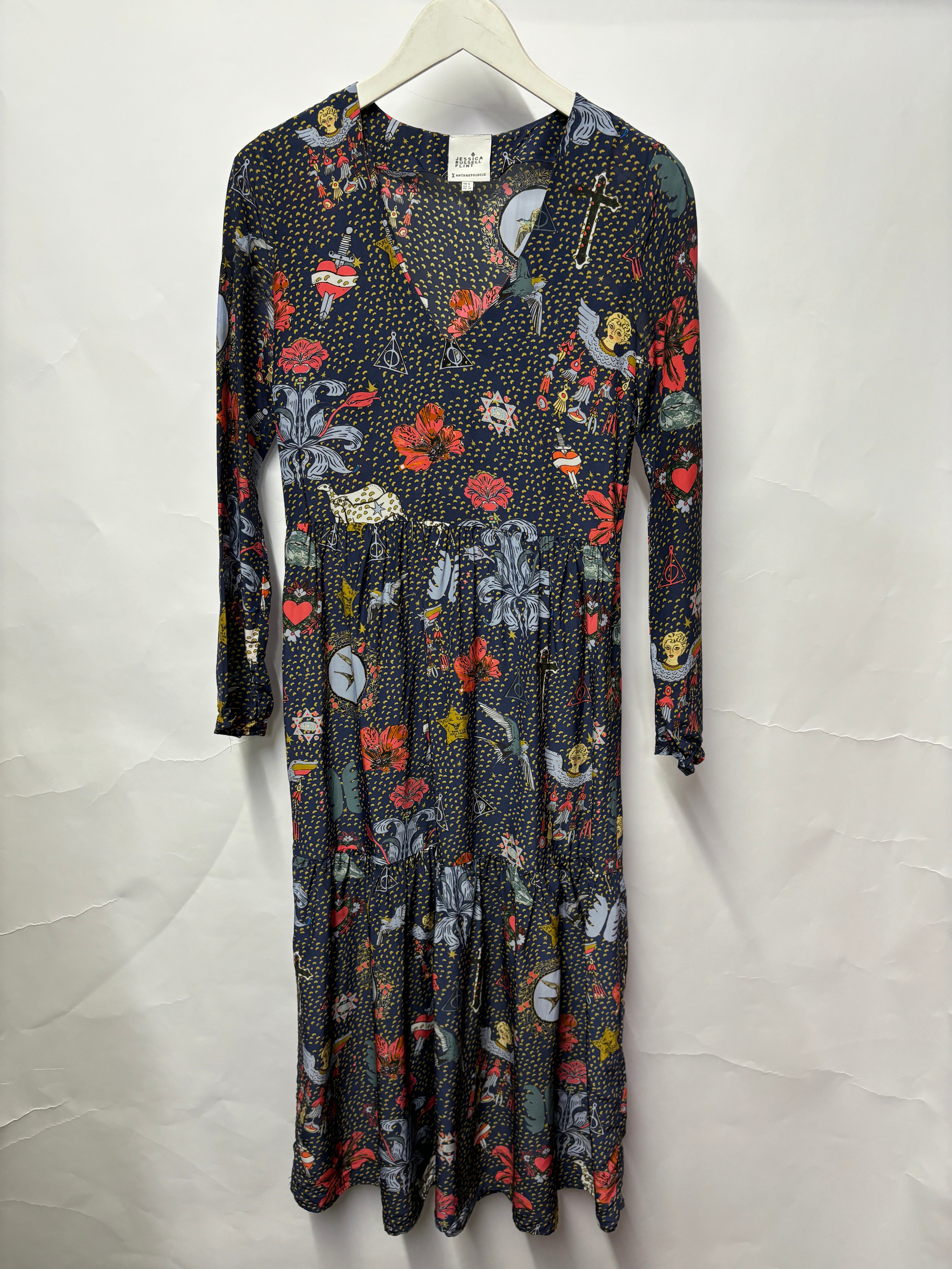 Mid length silk dress sale