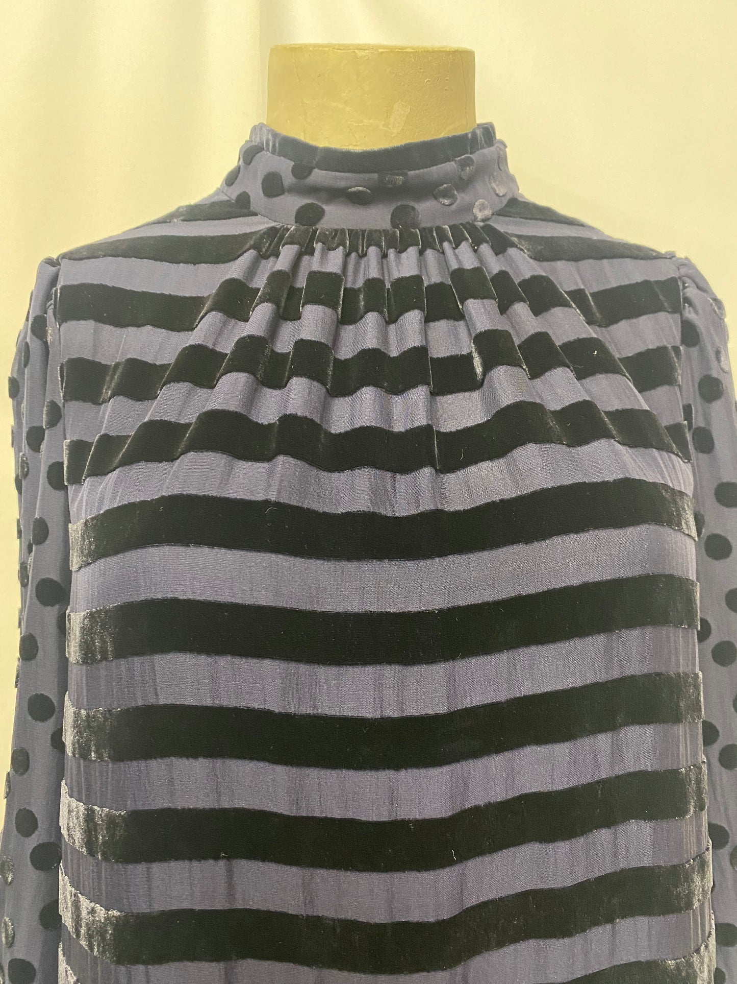 Marc by Marc Jacobs Navy Blue Silk Blend Pattern Long Sleeve Dress 8